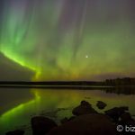Aurora borealis - green fire in the sky