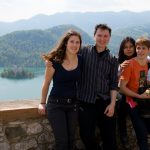Veronika, I, Maggie and Jean at Bled castle.