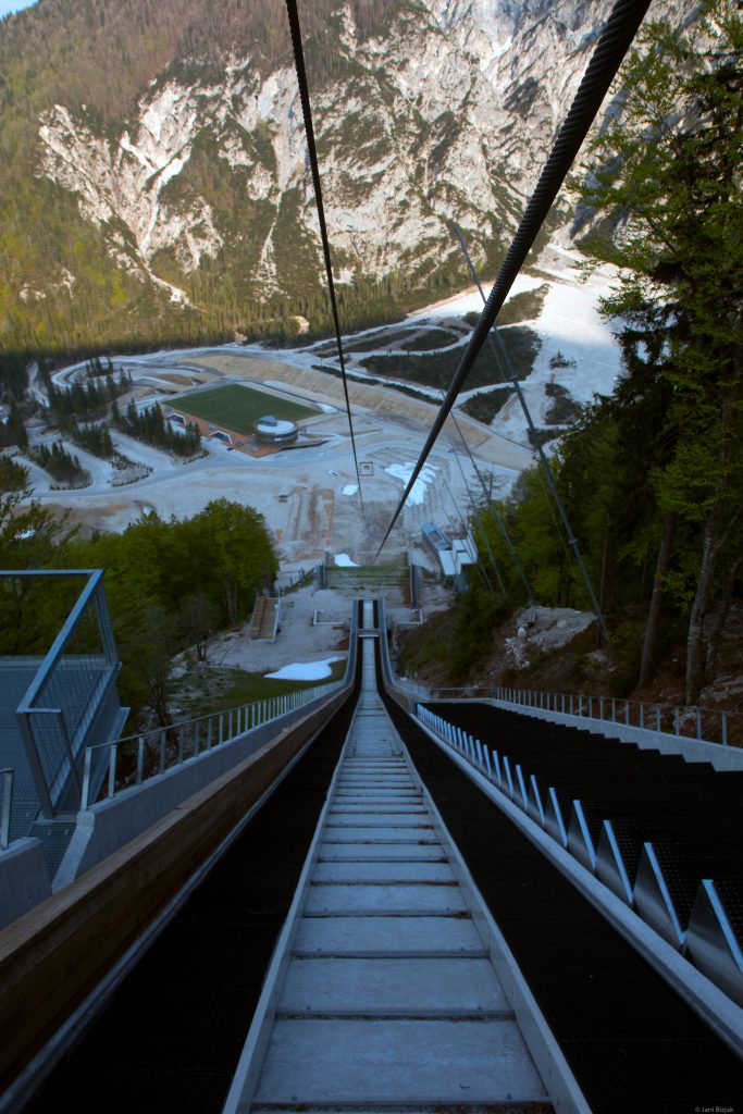 Top of a ski jump in Planica. About 250m away from the landing strip.