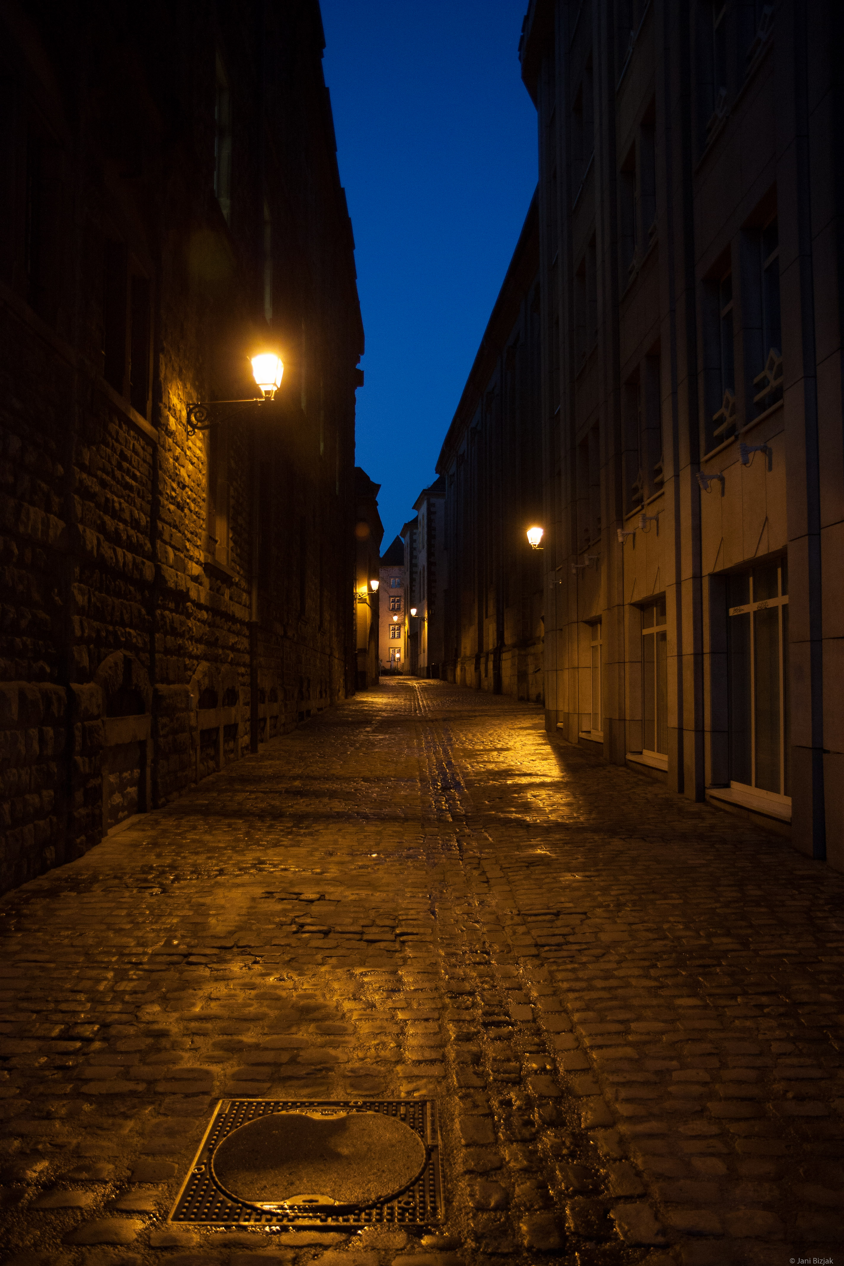 City streets in night