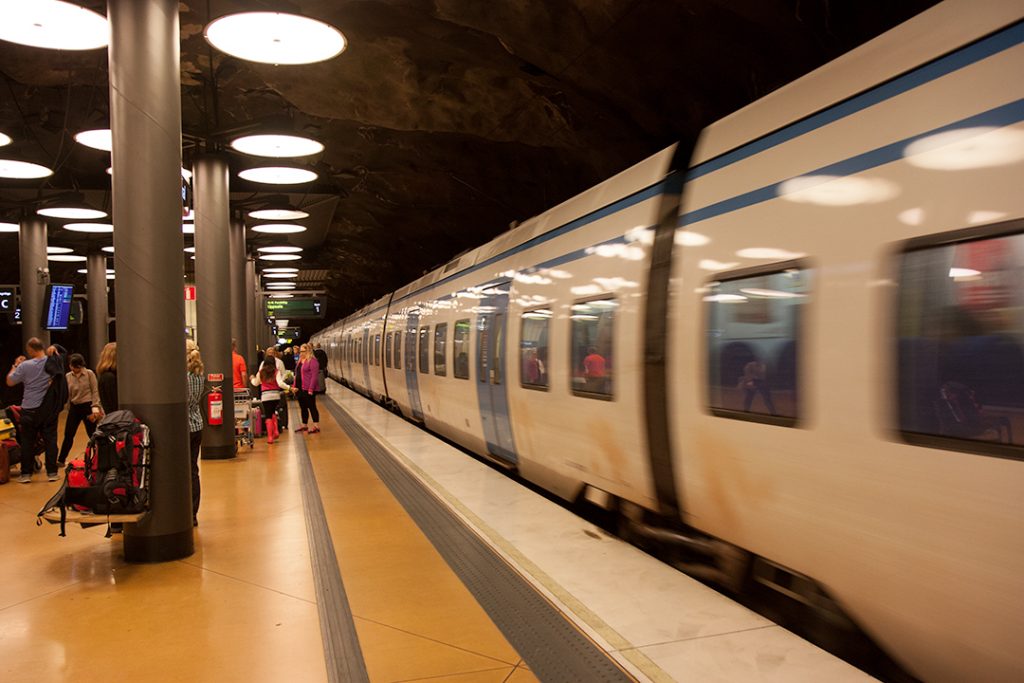 Arlanda airport underground train station.