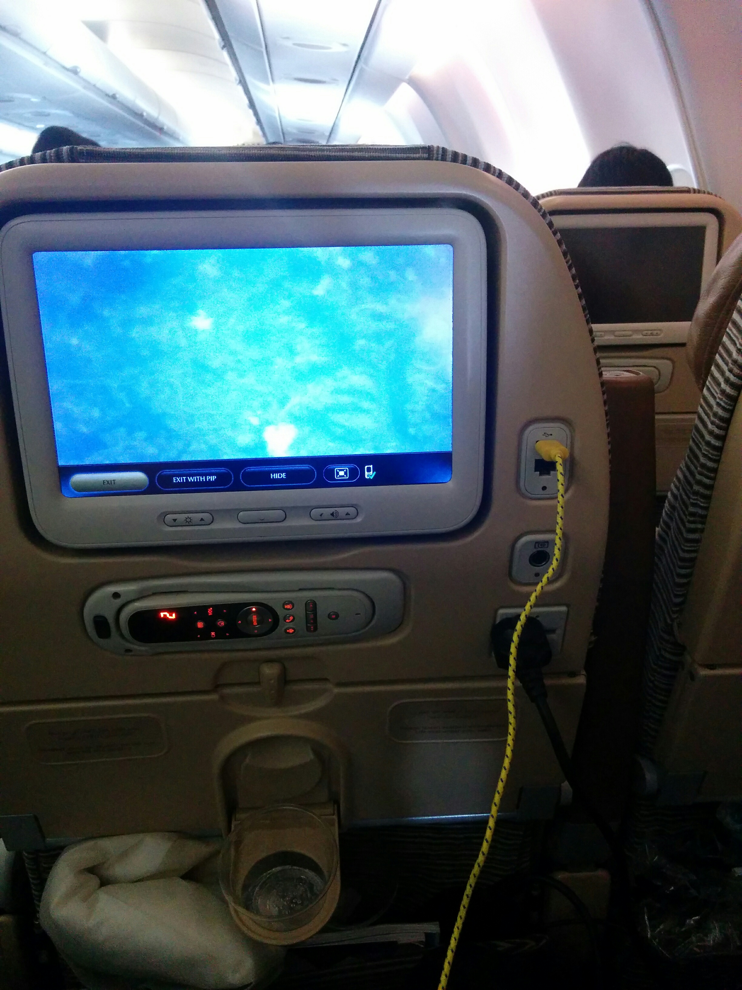 We fley with Etihad airways. Very nice that they have USB and 