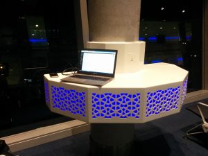 Charging stations in Abu Dhabi airport.