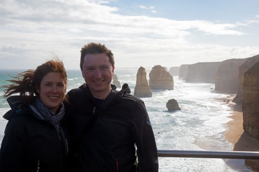 Veronika and I in front of the cliffs.