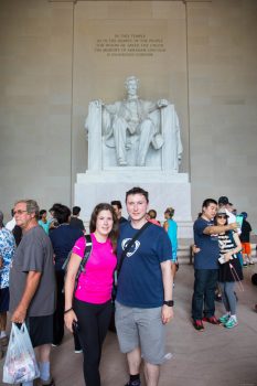 At the Abraham Lincoln memorial.