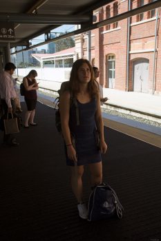 Waiting for train in Brisbane.