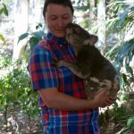 Me holding a koala, this one got quite snug with me.