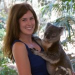 Veronika holding a koala