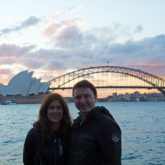 Veronika and I in front of Sydney's skylines.