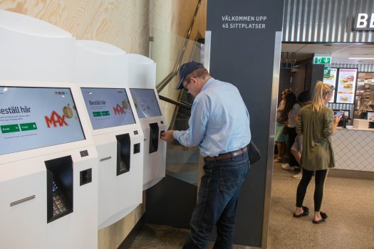 Placing an order over a machine.