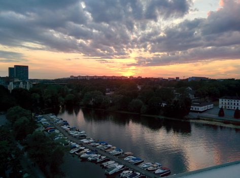 View from rooftops in Stockholm