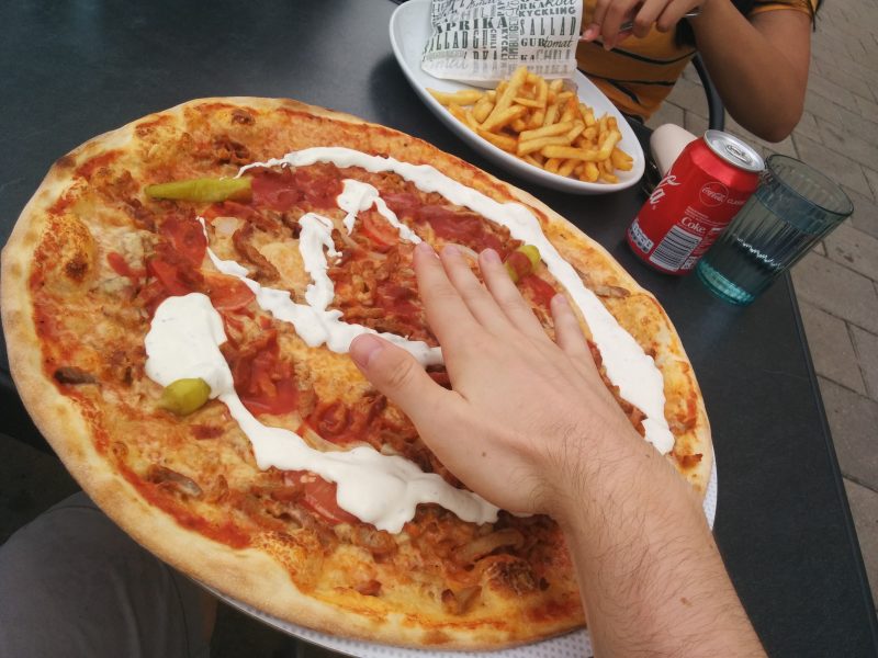 Pizza in Sweden. Suprisingly they are not expensive, about 10€ if I remember correctly, which is cheap for Sweden.