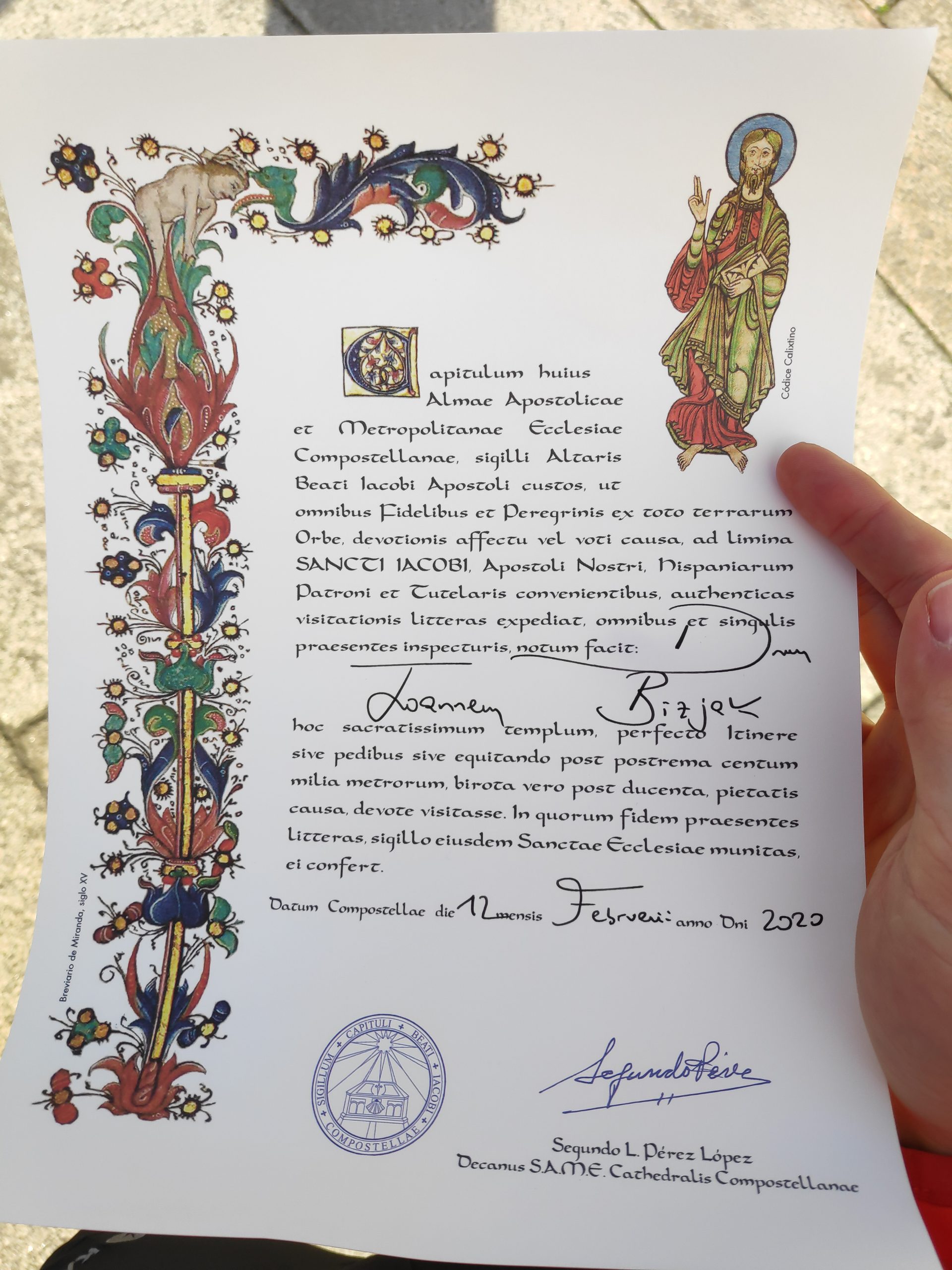 Official certificate