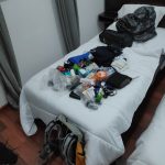 Last checkup on my gear in the hostel, on the morning of first stage.