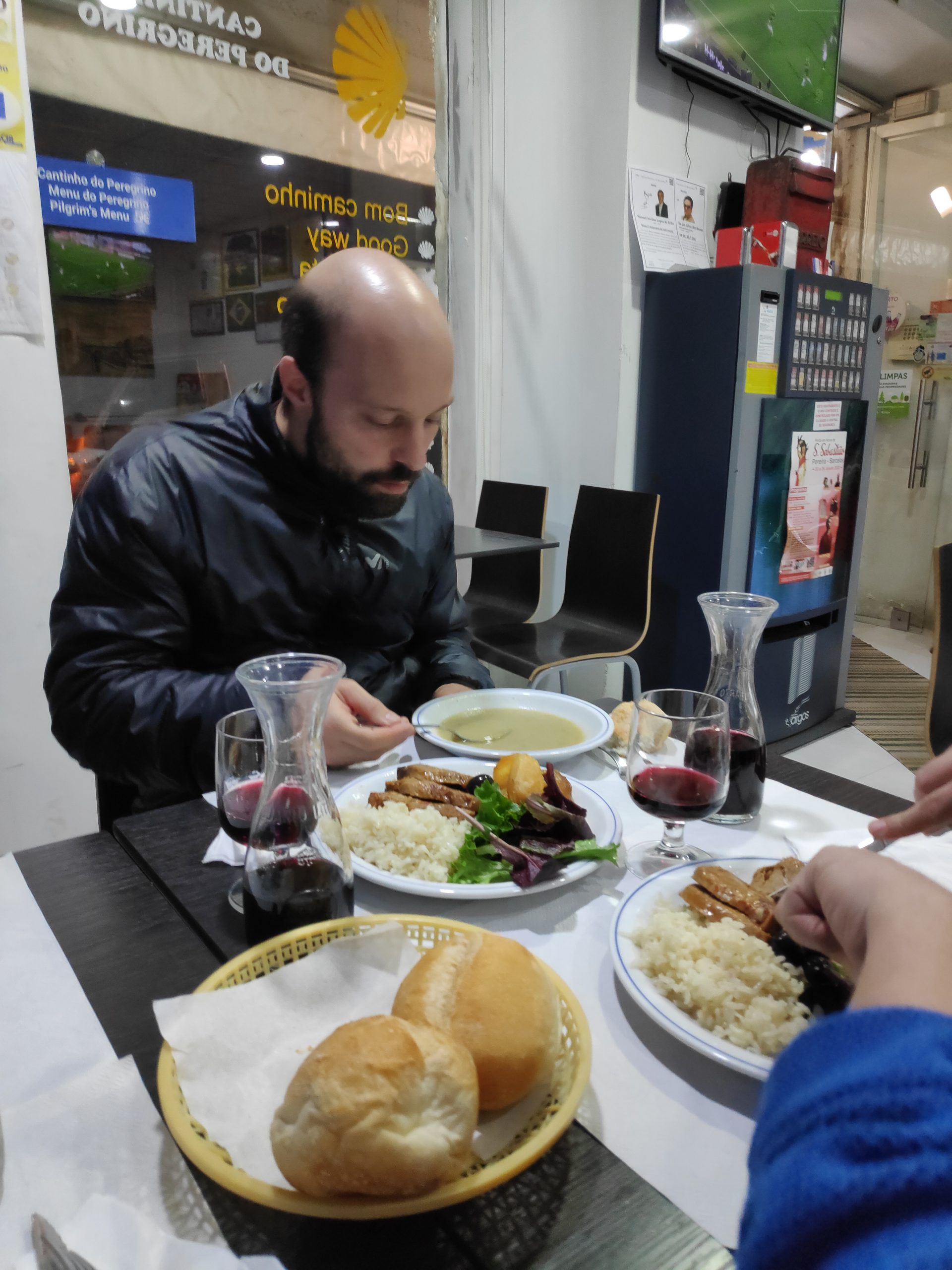 In the evening we had dinner for pilgrims, it was surprisingly good and cheap.
