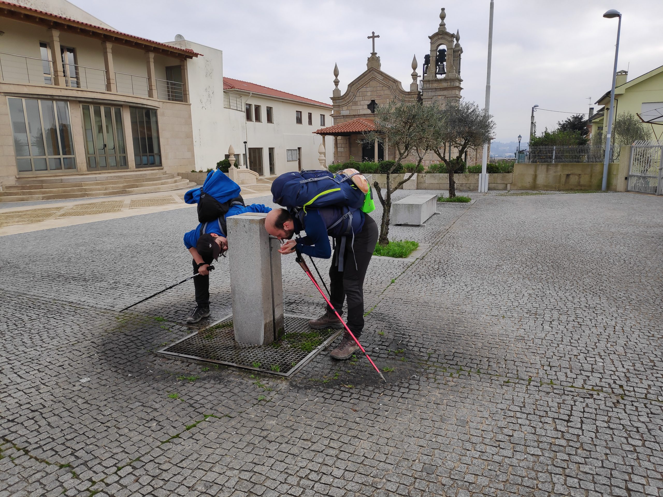 From time to time, we found drinking water fountains, which we took advantage of. It would not be possible to carry enough water for whole day with us. 