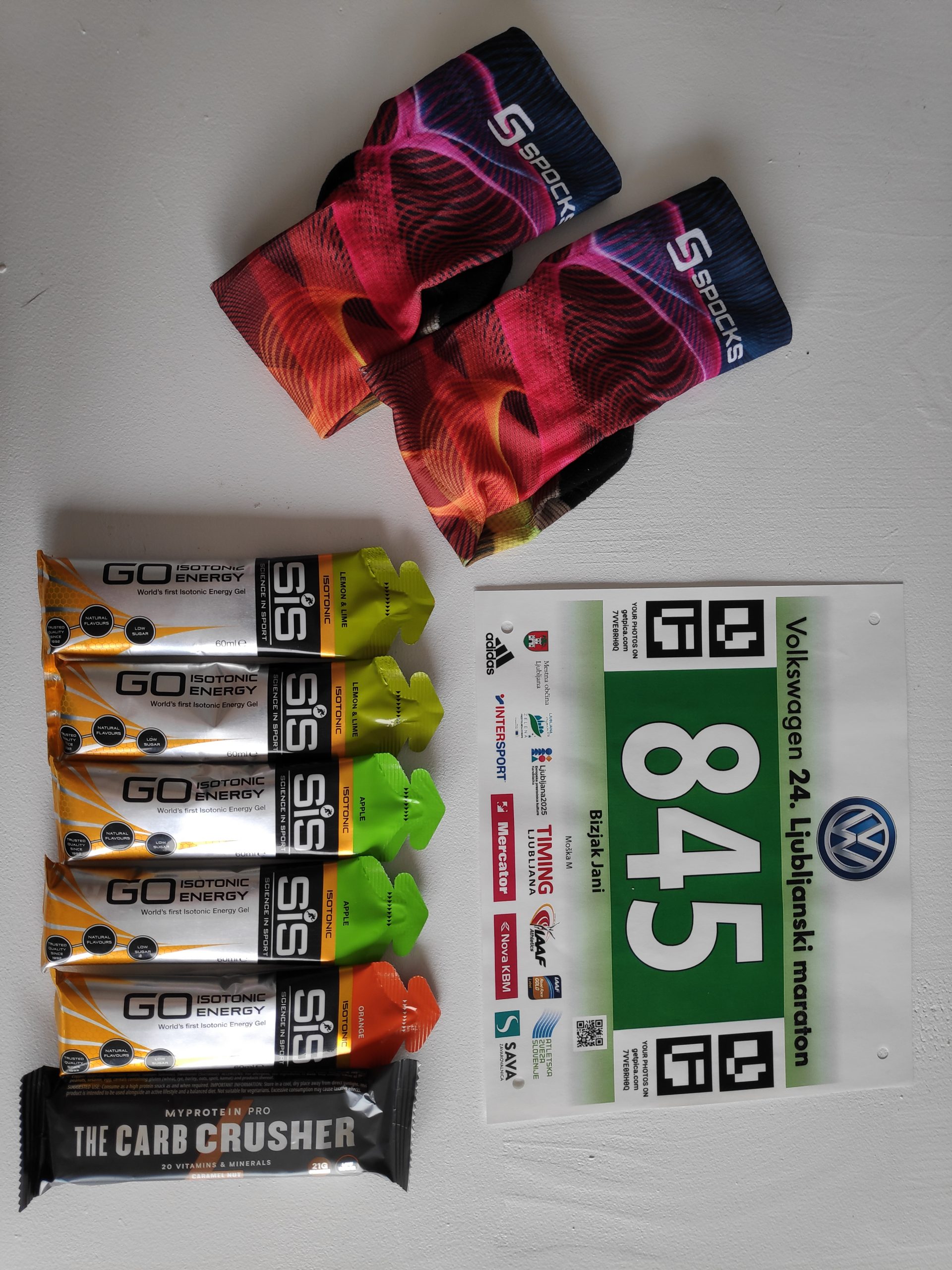 Snack pack. Chocolate bar for before the rest and gels for during the race.