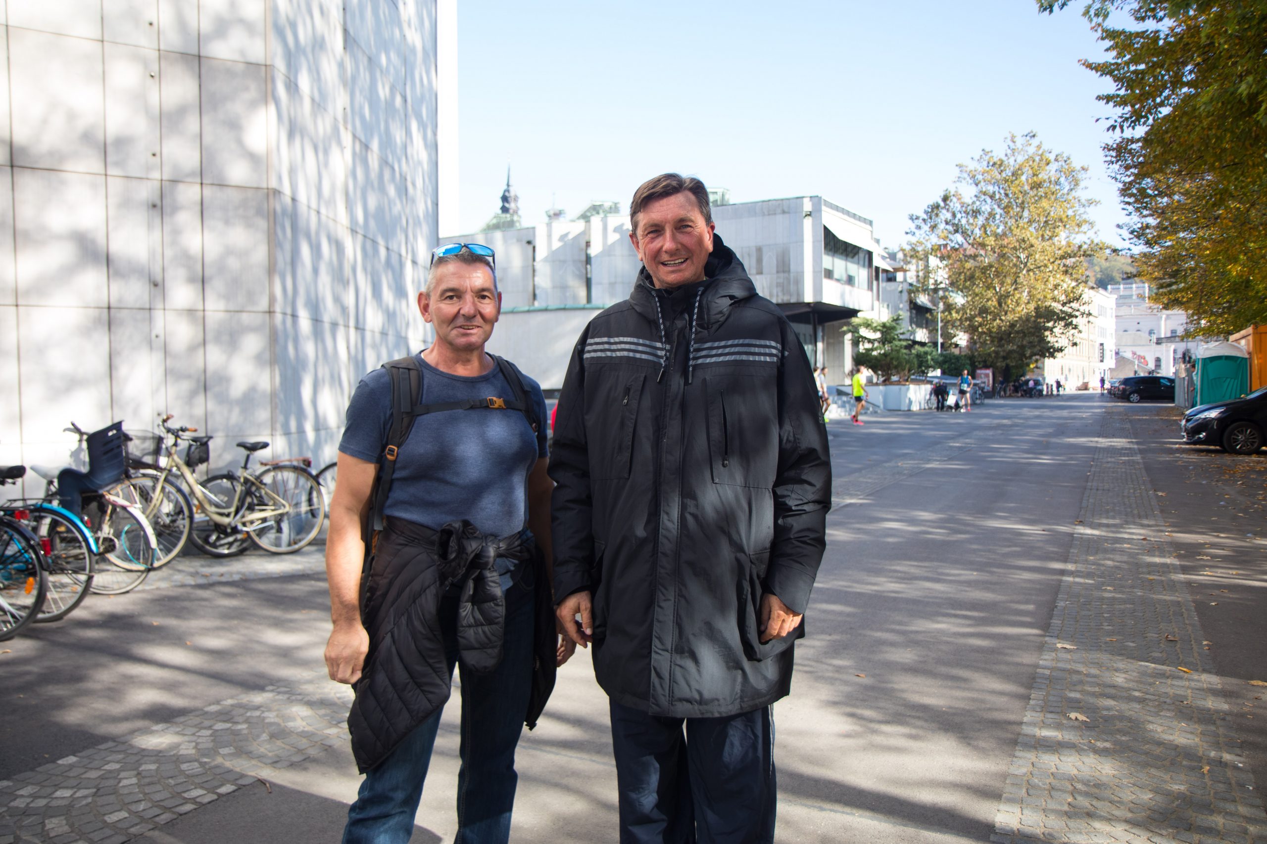 So while I was running, my dad actually managed to get a photo with the president of Slovenia, Borut Pahor.